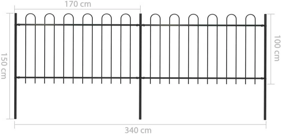 Sodo tvora su apvaliais viršugaliais, juoda, 3,4x1 m, plienas