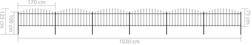 Sodo tvora su iečių viršug., juoda, (0,5-0,75)x10,2m, plienas
