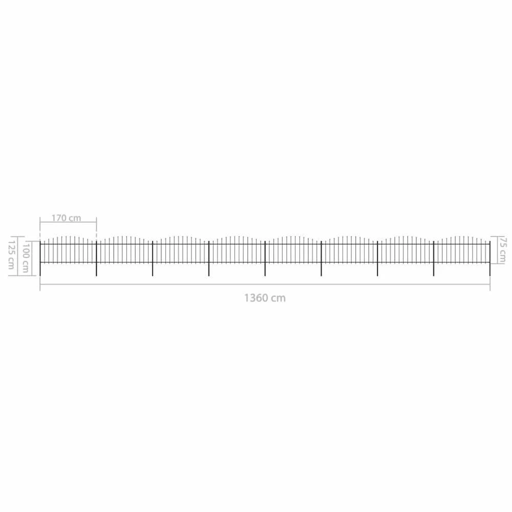 Sodo tvora su iečių viršug., juoda, (0,5-0,75)x13,6m, plienas