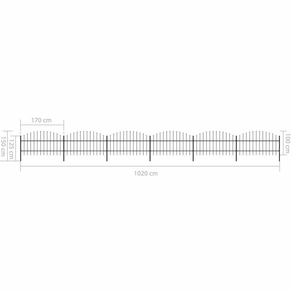Sodo tvora su iečių viršug., juoda, (0,75-1)x10,2m, plienas