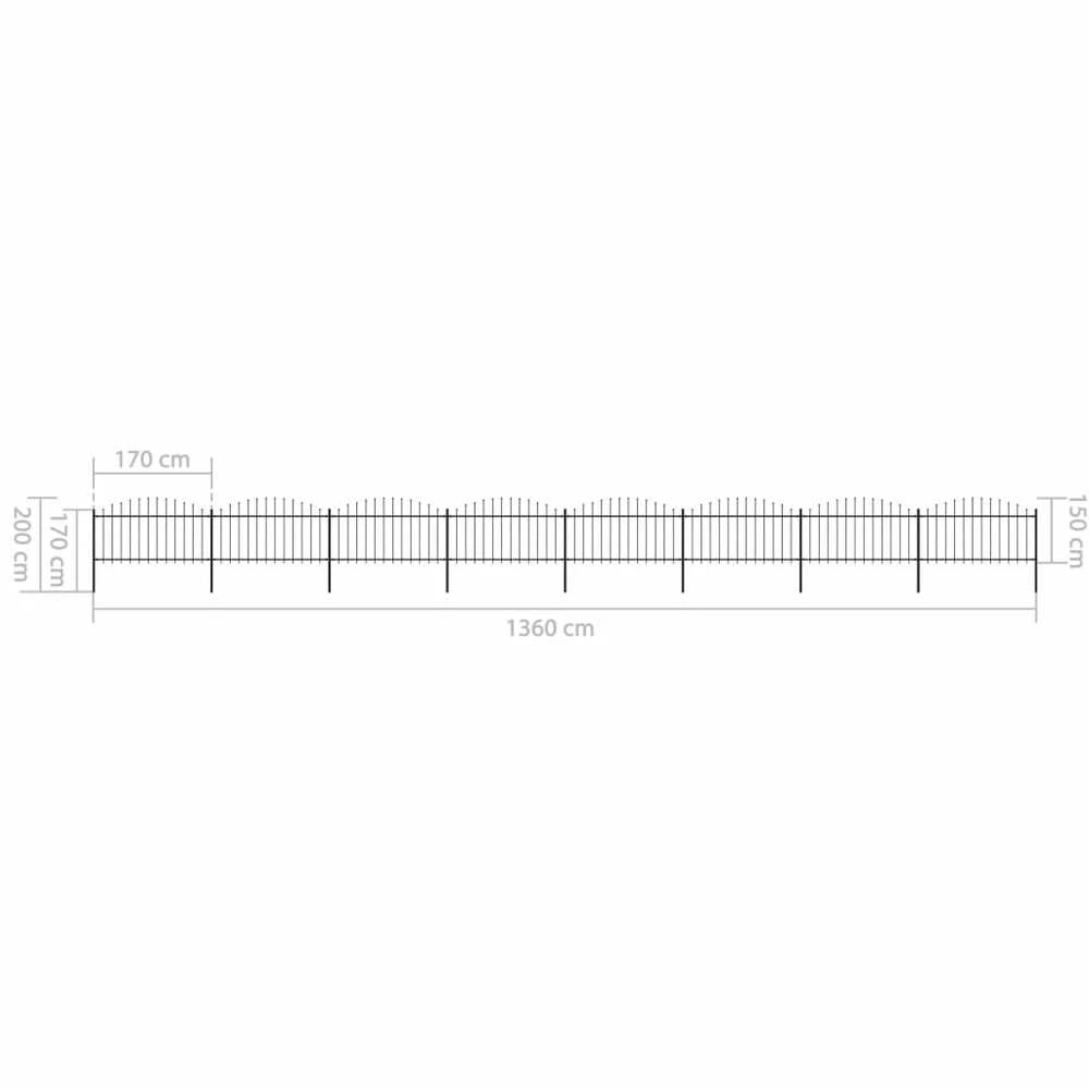 Sodo tvora su iečių viršug., juoda, (1,25-1,5)x13,6m, plienas