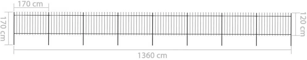 Sodo tvora su iečių viršugal., juoda, 13,6x1,2m, plienas