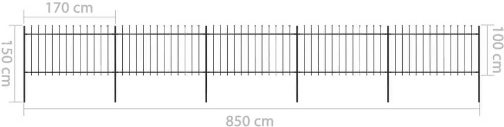 Sodo tvora su iečių viršugal., juoda, 8,5x1m, plienas