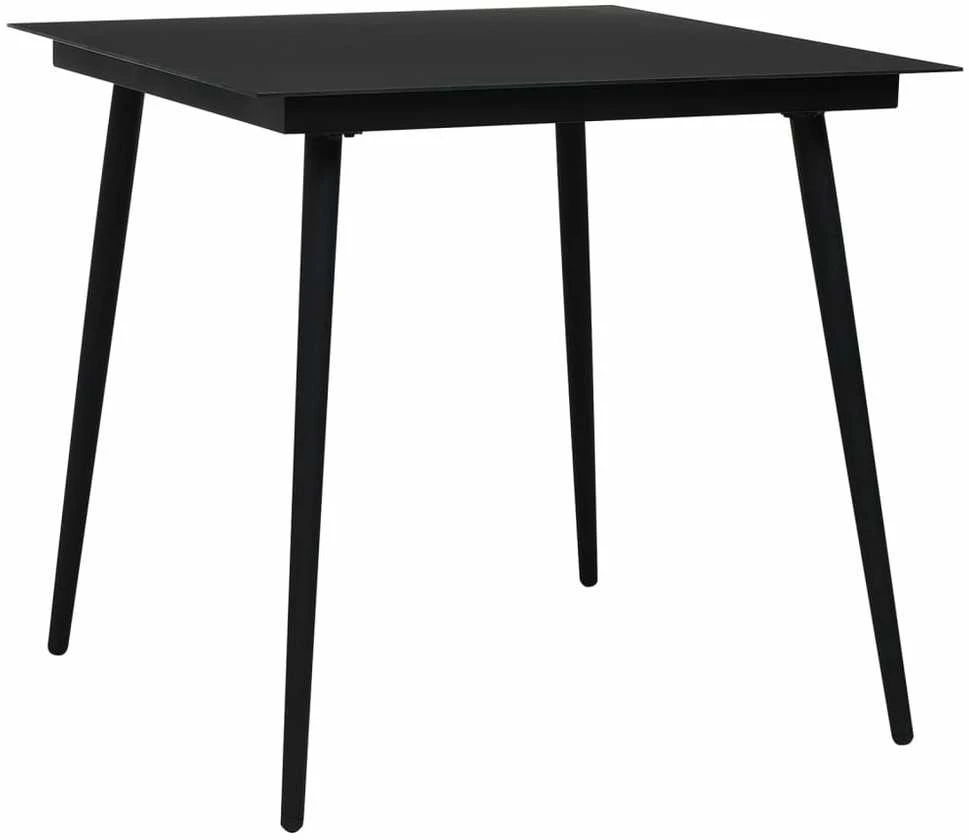 Lauko baldų komplektas Sodo valgomojo komplektas, 3 dalių, juodas, PVC ratanas