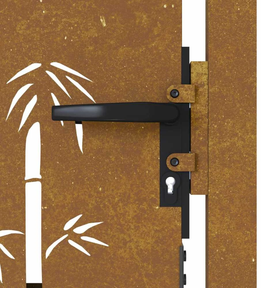 Sodo vartai, 105x130cm, corten plienas, bambuko dizaino