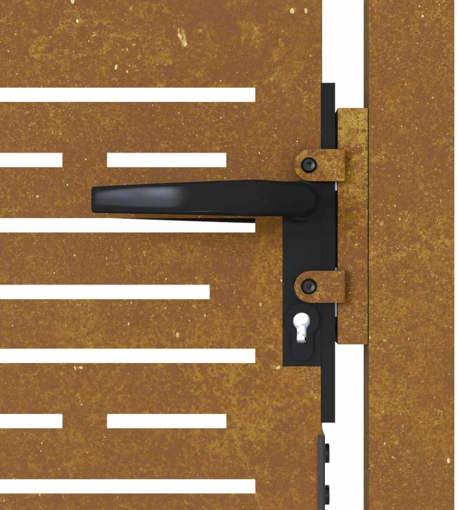Sodo vartai, 105x130cm, corten plienas, kvadratų dizaino