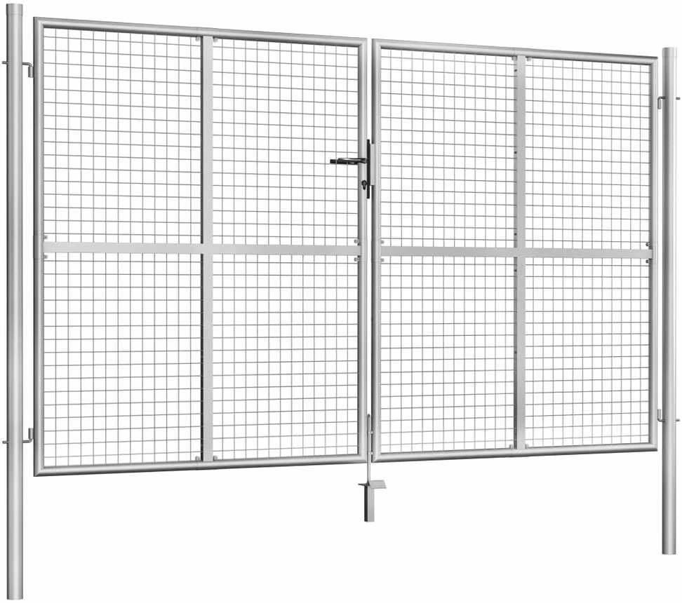 Sodo vartai, sidabrinės sp., 306x200cm, galvanizuotas plienas