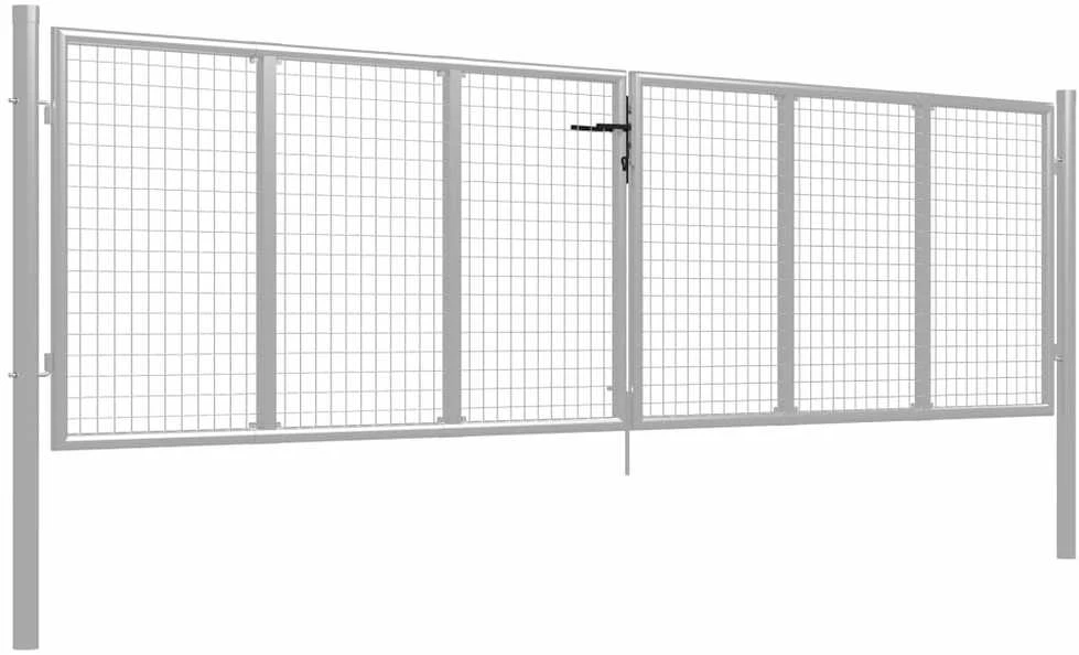 Sodo vartai, sidabrinės sp., 415x175cm, galvanizuotas plienas