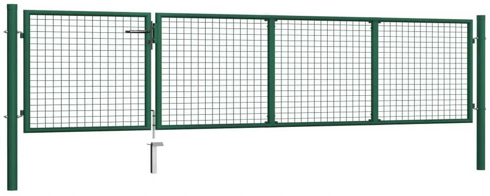 Sodo vartai, žalios sp., 350x75cm, plienas