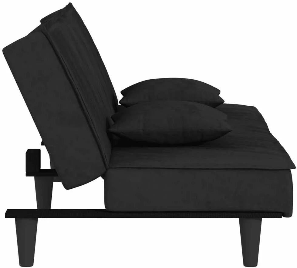 Sofa-lova, juodos spalvos, aksomas