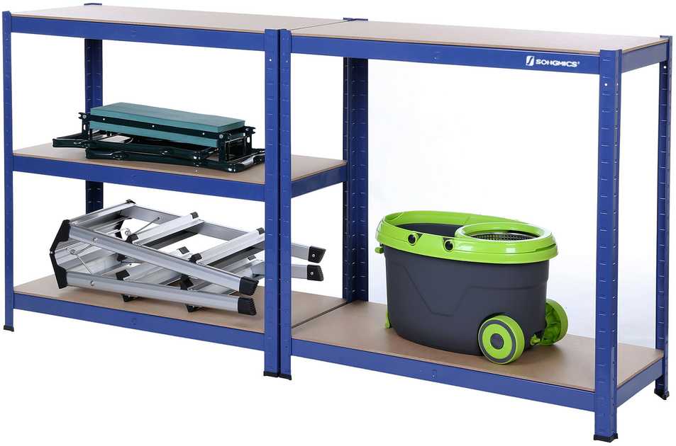 Songmics Didelio atsparumo lentynos 650 kg mėlynos spalvos
