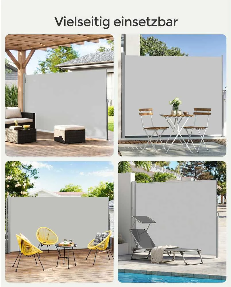 Songmics Išskleidžiama šoninė 200 x 350 cm markizė balkonui