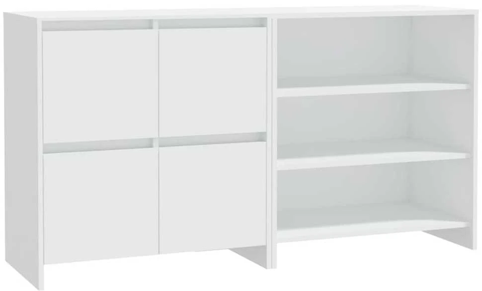 Šoninė spintelė, 2 dalių, baltos spalvos, apdirbta mediena