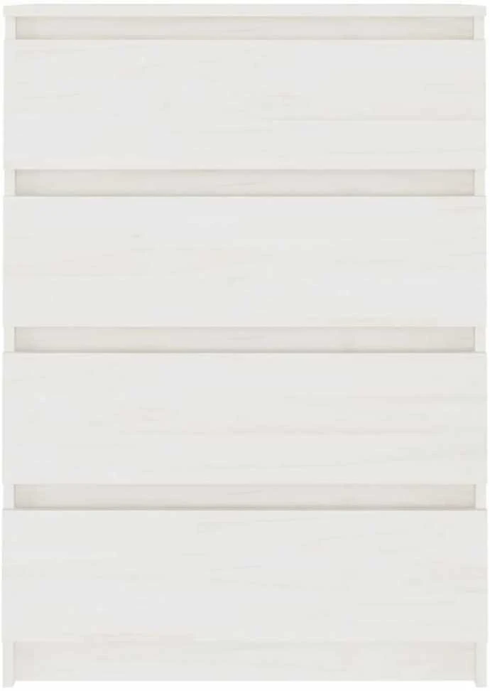 Šoninė spintelė, balta, 60x36x64cm, pušies medienos masyvas