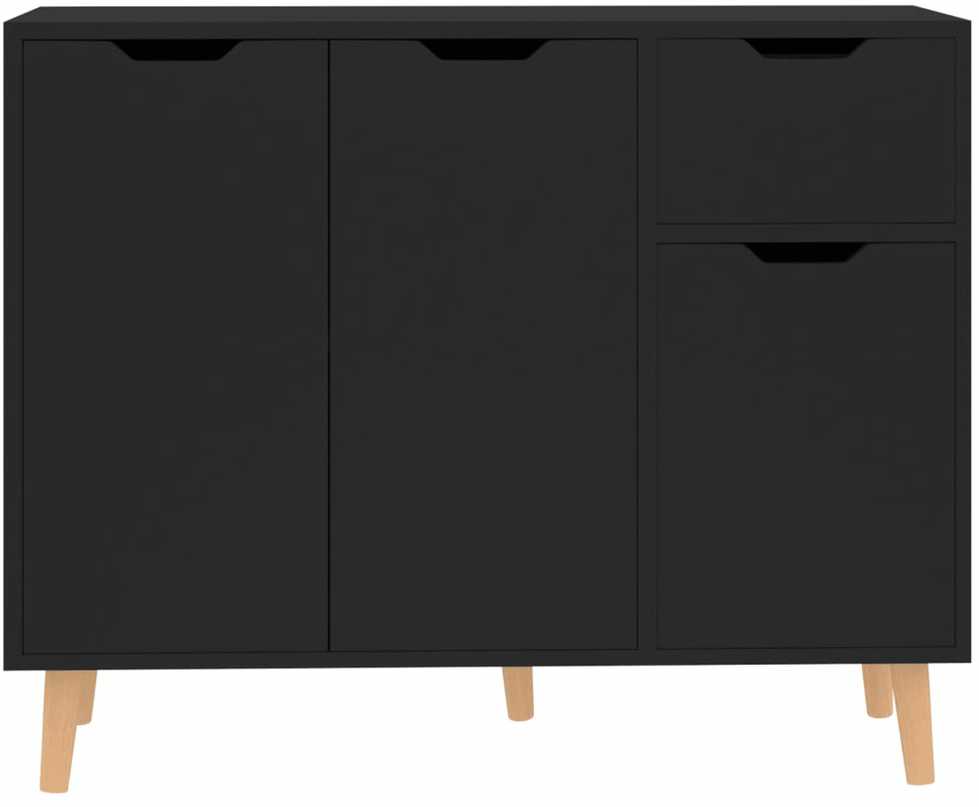 Šoninė spintelė, juodos spalvos, 90x30x72cm, apdirbta mediena