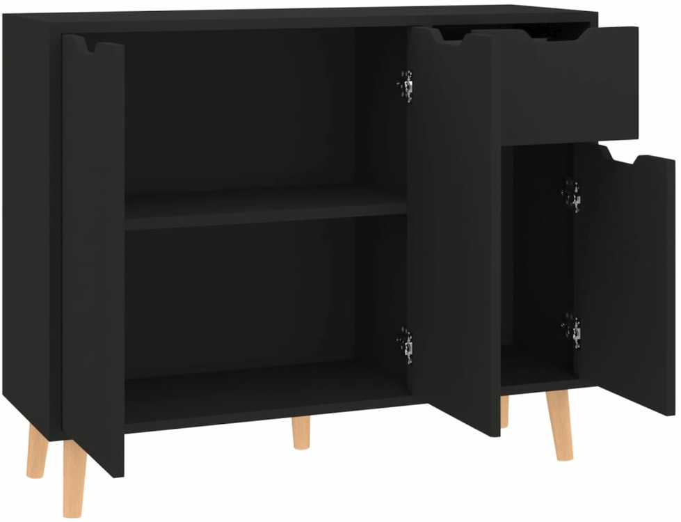 Šoninė spintelė, juodos spalvos, 90x30x72cm, apdirbta mediena