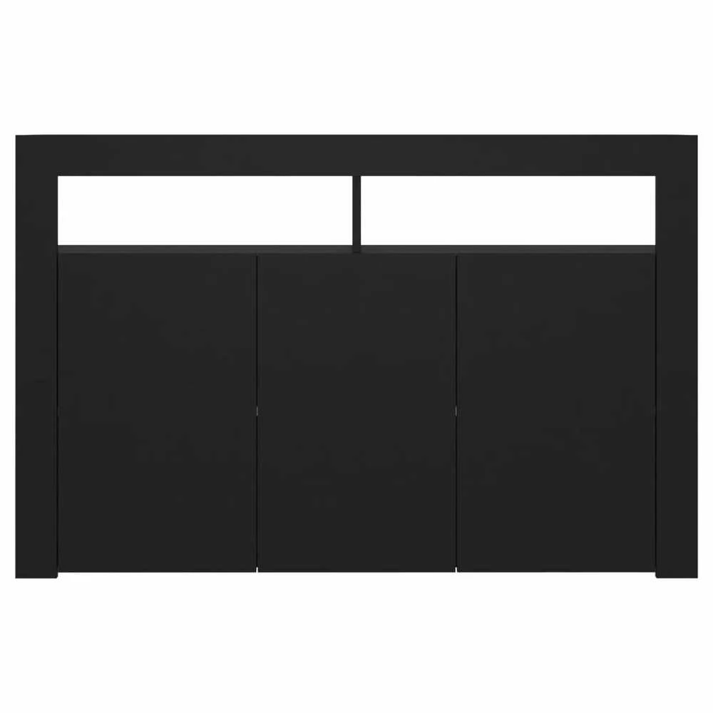 Šoninė spintelė su LED apšvietimu, juoda, 115,5x30x75cm