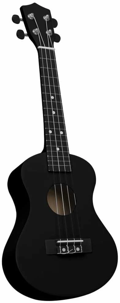 Soprano ukulėlės rinkinys su dėklu vaikams, juoda, 23"