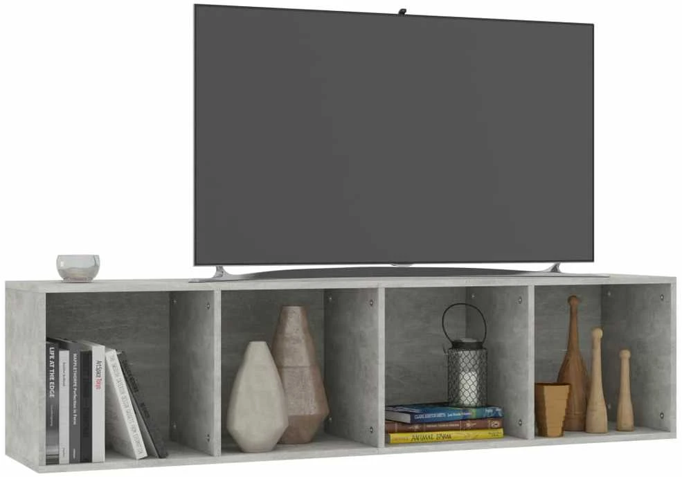 Spintelė knygoms/TV, betono, 36x30x143cm, apdirbta mediena