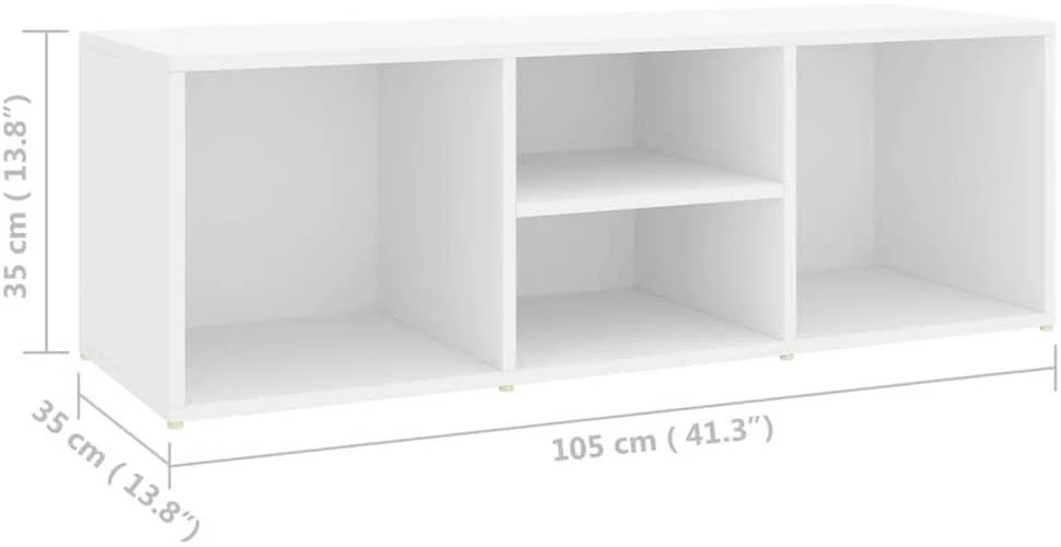 Spintelė batams-suoliukas, baltas, 105x35x35cm apdirbta mediena