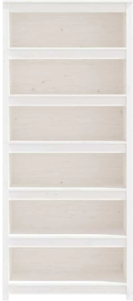 Spintelė knygoms, balta, 80x35x183cm, pušies medienos masyvas