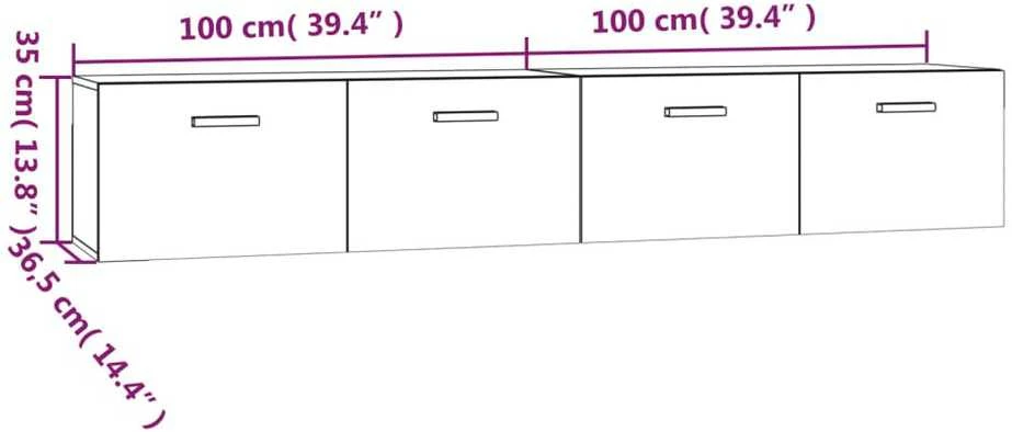 Spintelės, 2vnt., dūminio ąžuolo, 100x36,5x35cm, mediena