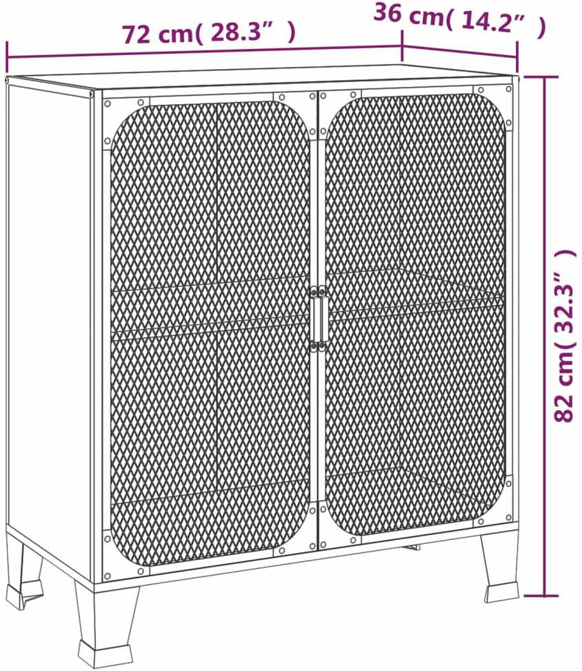Spintelės daiktams, 2vnt., rudos, 72x36x82cm, metalas ir MDF