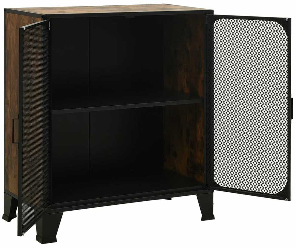 Spintelės daiktams, 2vnt., rudos, 72x36x82cm, metalas ir MDF