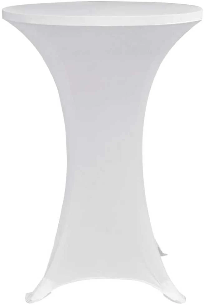 Staltiesė baro stal., 4vnt., baltos sp., 80cm skersm., įtemp.