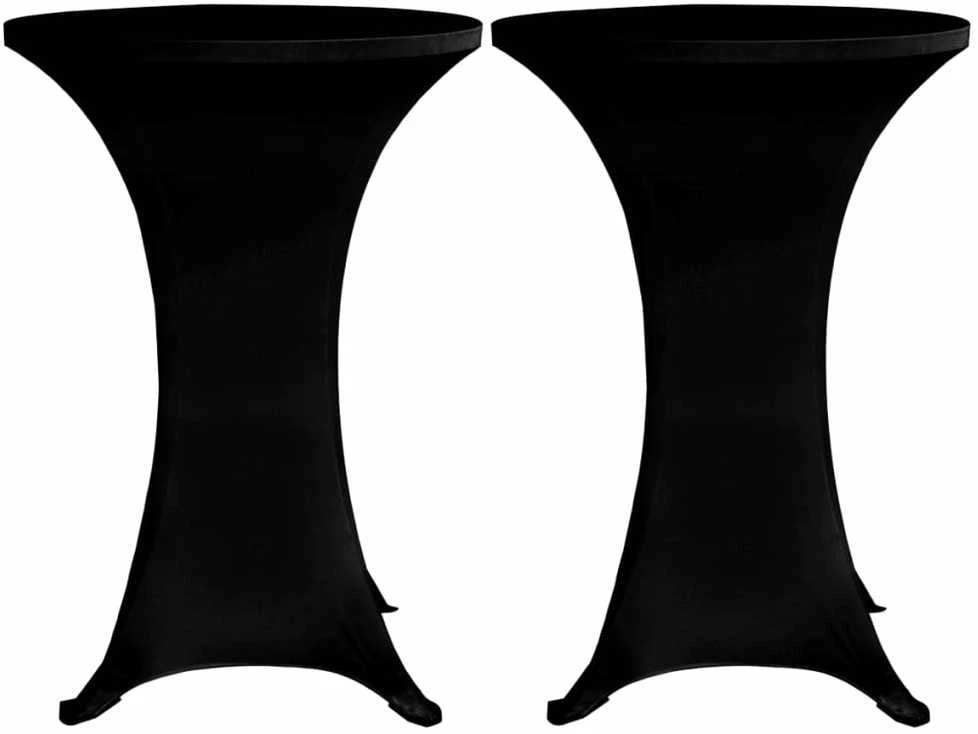 Staltiesės baro stal., 4vnt., juodos sp., 60cm skersm., įtemp.
