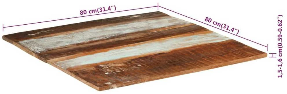 Stalviršis, 80x80cm, medienos masyvas, 15-16mm, kvadratinis
