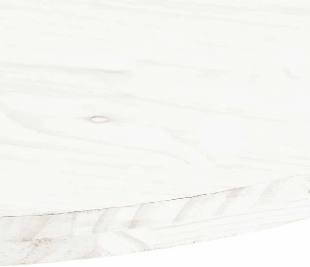 Stalviršis, baltas, 110x55x2,5cm, pušies masyvas, ovalus