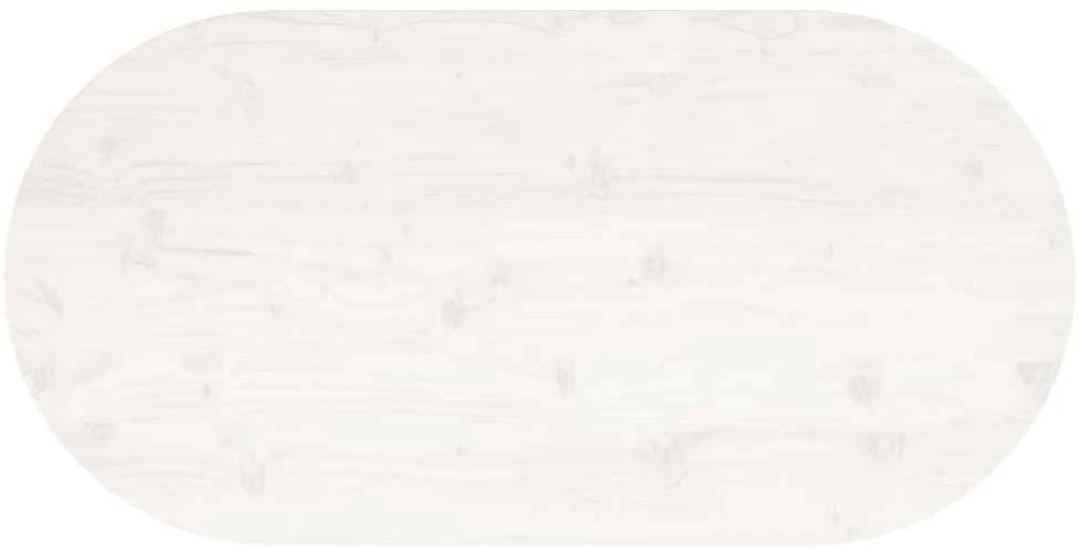 Stalviršis, baltas, 90x45x2,5cm, pušies masyvas, ovalus