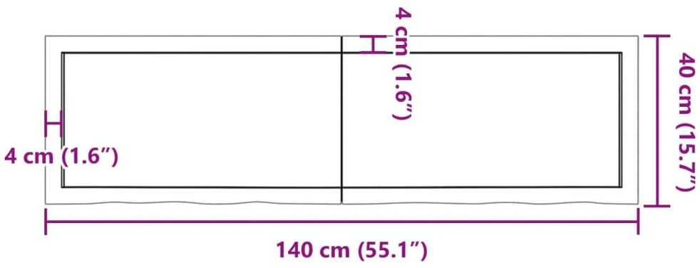 Stalviršis, šviesiai rudas, 140x40x(2-4) cm, medienos masyvas