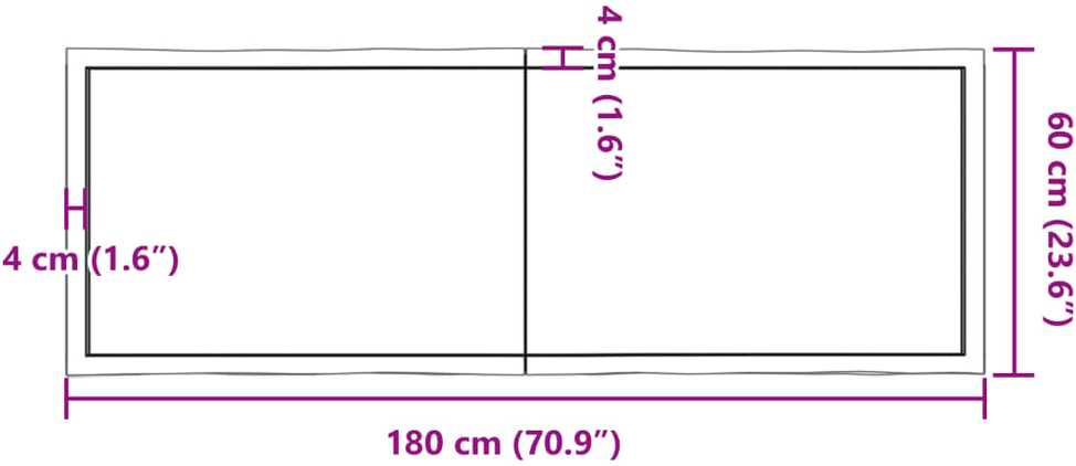 Stalviršis, šviesiai rudas, 180x60x(2-4) cm, medienos masyvas