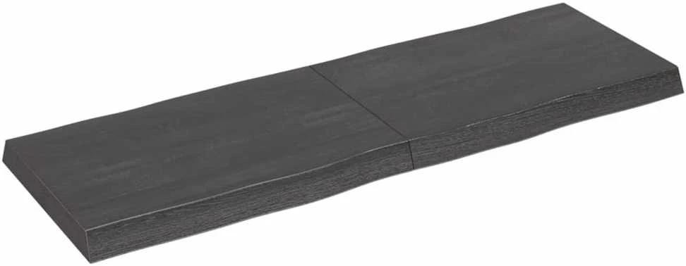 Stalviršis, tamsiai pilkas, 120x40x6cm, ąžuolo medienos masyvas