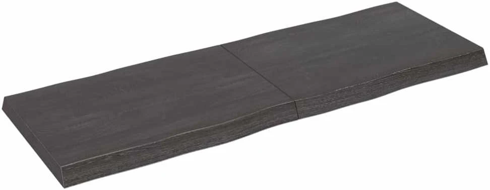 Stalviršis, tamsiai pilkas, 140x50x6cm, ąžuolo medienos masyvas
