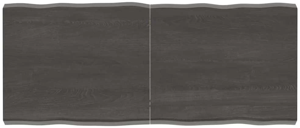 Stalviršis, tamsiai pilkas, 140x60x6 cm, ąžuolo masyvas