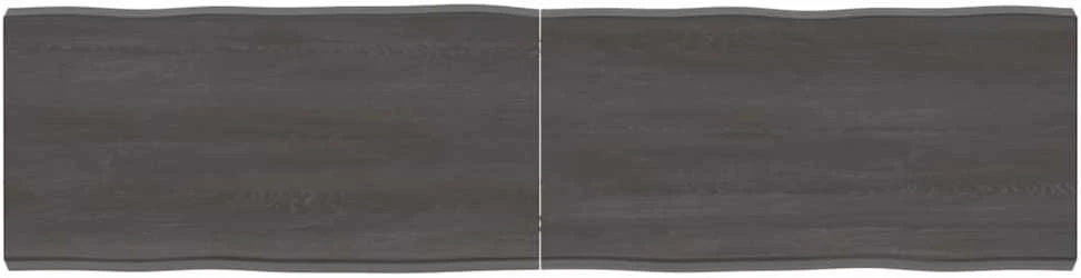 Stalviršis, tamsiai pilkas, 160x40x6cm, ąžuolo medienos masyvas