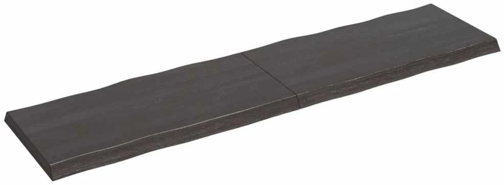 Stalviršis, tamsiai pilkas, 200x50x6cm, ąžuolo medienos masyvas