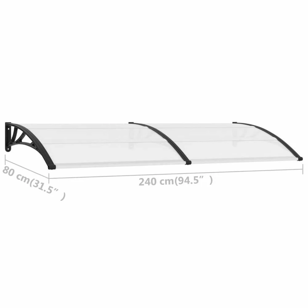 Stogelis durims, juodos ir permatomos spalvos, 240x75cm, PC