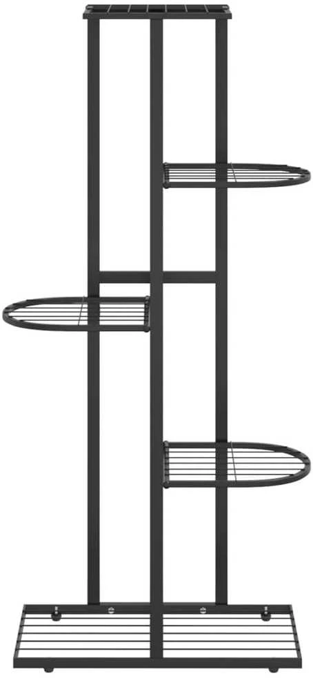 Stovas augalams, 5 lentynos, juodas, 43x22x98cm, metalas
