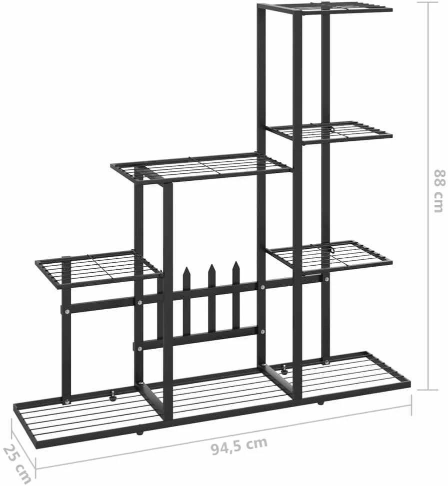 Stovas augalams, juodos spalvos, 94,5x25x88cm, metalas
