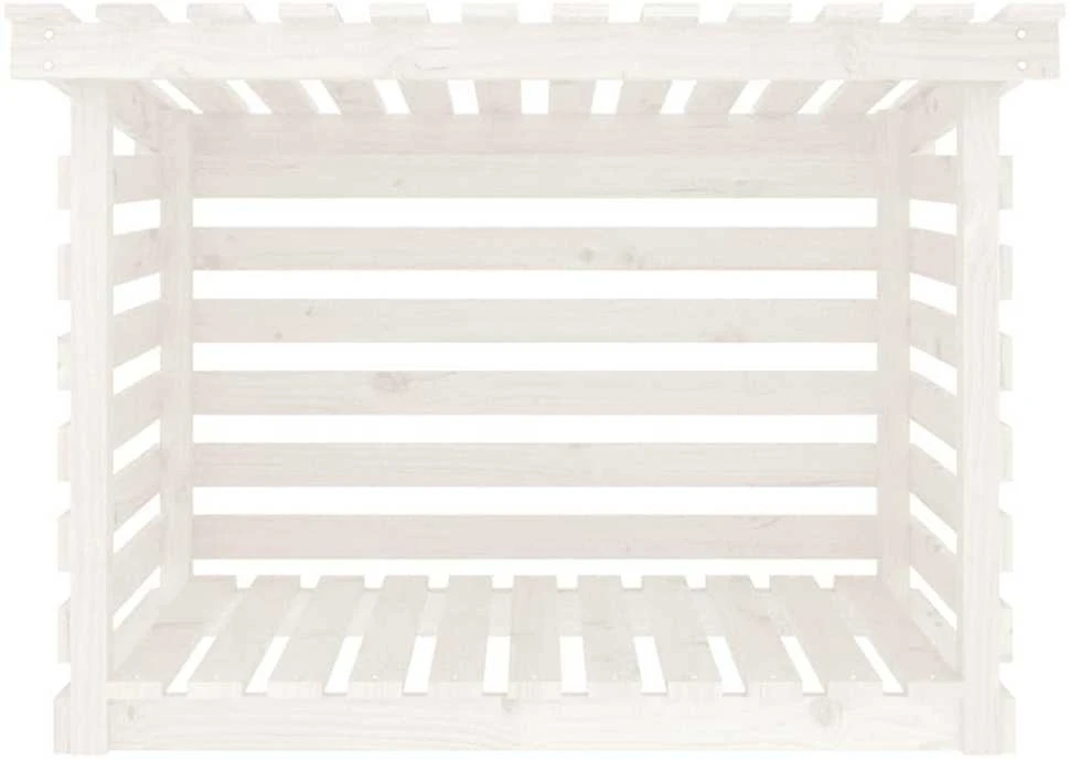 Stovas malkoms, baltas, 108x73x79cm, pušies medienos masyvas