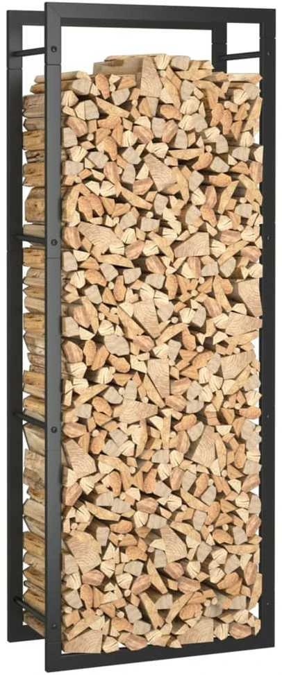 Stovas malkoms, matinės juodos spalvos, 50x28x132cm, plienas