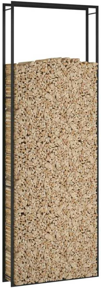 Stovas malkoms, matinės juodos spalvos, 110x28x312cm, plienas