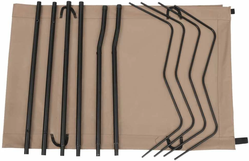 Stovyklavimo gultas, taupe, 180x60x19cm, audinys ir plienas