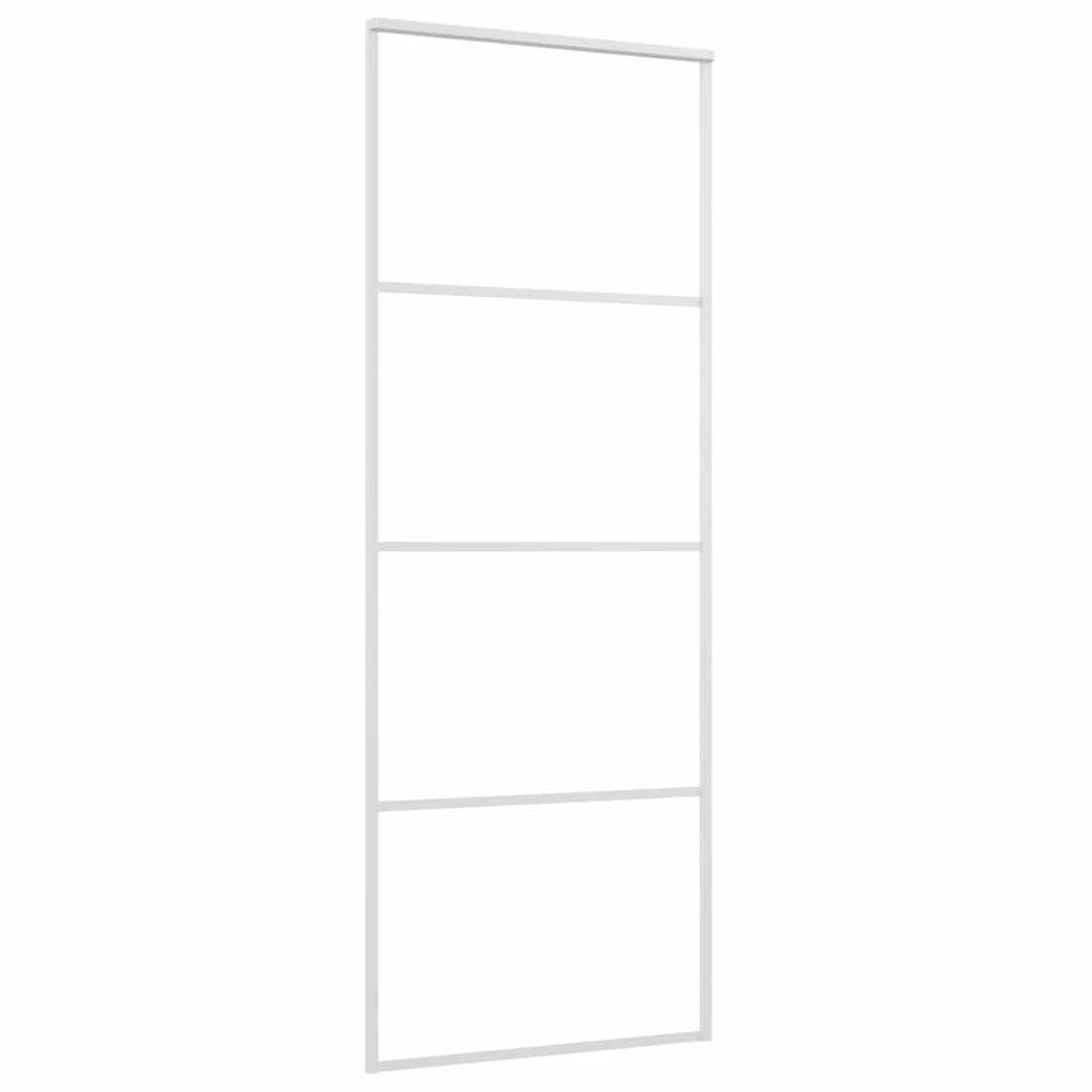 Stumdomos durys, baltos, 76x205cm, ESG stiklas ir aliuminis