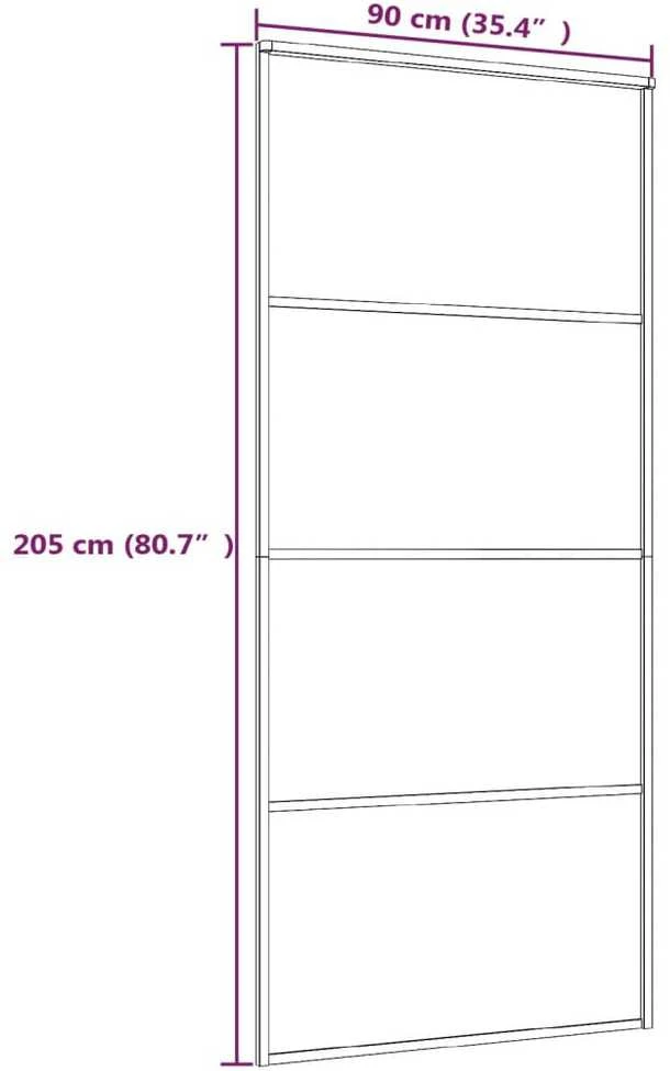 Stumdomos durys, juodos, 90x205cm, aliuminis ir ESG stiklas