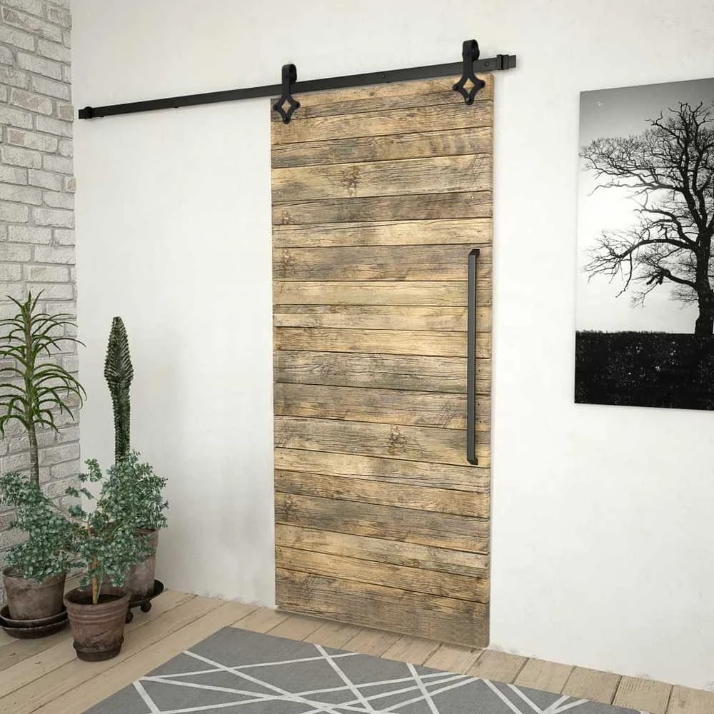 Stumdomų durų įrangos rinkinys SKIEN, juodas, 200cm plienas
